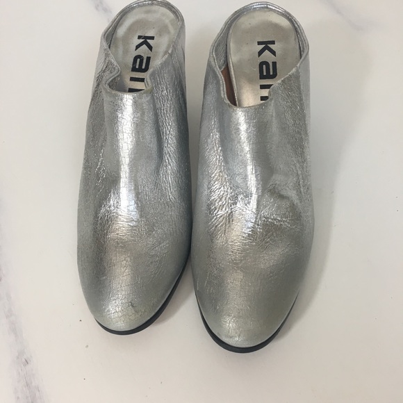 Kalliste Metallic Silver Backless Slip-ons EUR 37 - Picture 6 of 8